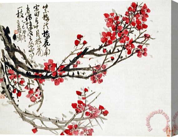 Wu Changshi Plum Blossoms Stretched Canvas Painting / Canvas Art