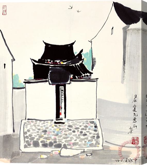 Wu Guanzhong A Scene in Jiangnan, 1986 Stretched Canvas Print / Canvas Art
