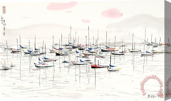 Wu Guanzhong A Seaside Scene of Changi of Singapore, 1990 Stretched Canvas Painting / Canvas Art