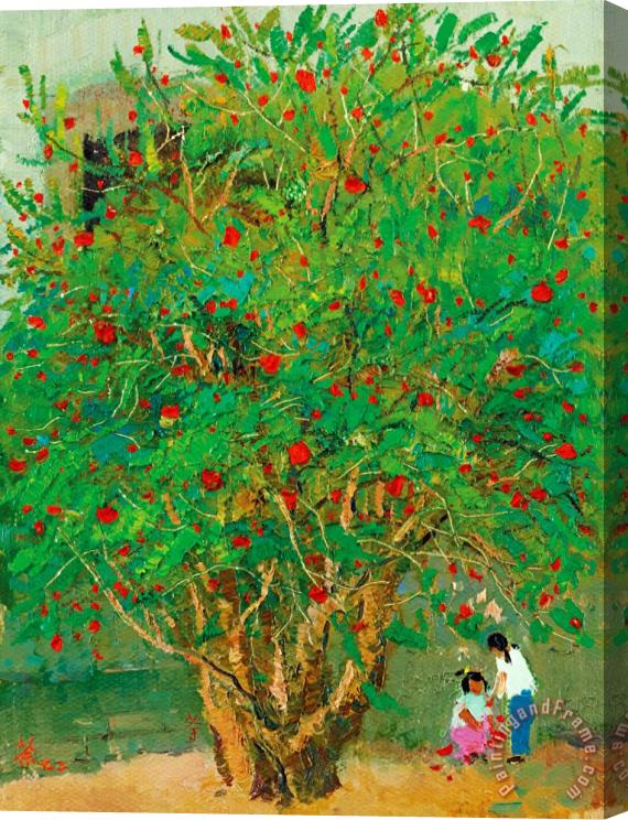 Wu Guanzhong A Tree in The Li Village (ii) Stretched Canvas Print / Canvas Art