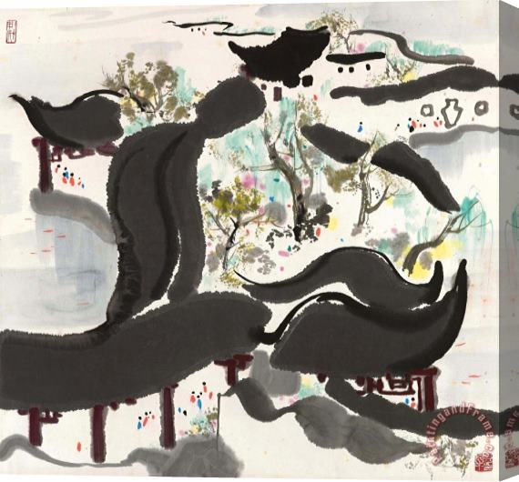 Wu Guanzhong Aquatic Bliss Stretched Canvas Painting / Canvas Art