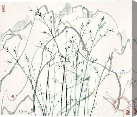 Wu Guanzhong Bamboo Forest Stretched Canvas Painting / Canvas Art