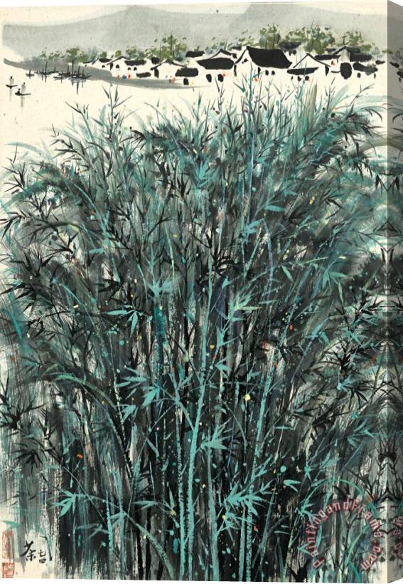 Wu Guanzhong Bamboo Stretched Canvas Print / Canvas Art