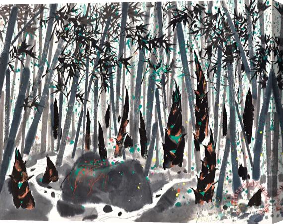 Wu Guanzhong Bamboos Stretched Canvas Print / Canvas Art