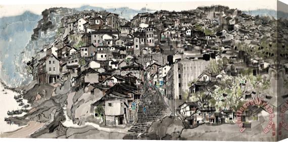 Wu Guanzhong Chongqing, The Mountain City 山城重慶 Stretched Canvas Painting / Canvas Art