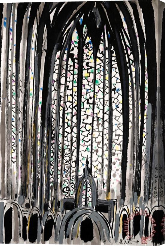 Wu Guanzhong Church in Paris Stretched Canvas Painting / Canvas Art