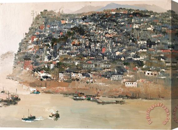 Wu Guanzhong City Overlooks The Yangtze River, 1974 Stretched Canvas Painting / Canvas Art