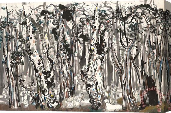 Wu Guanzhong Confucian Forest Stretched Canvas Painting / Canvas Art