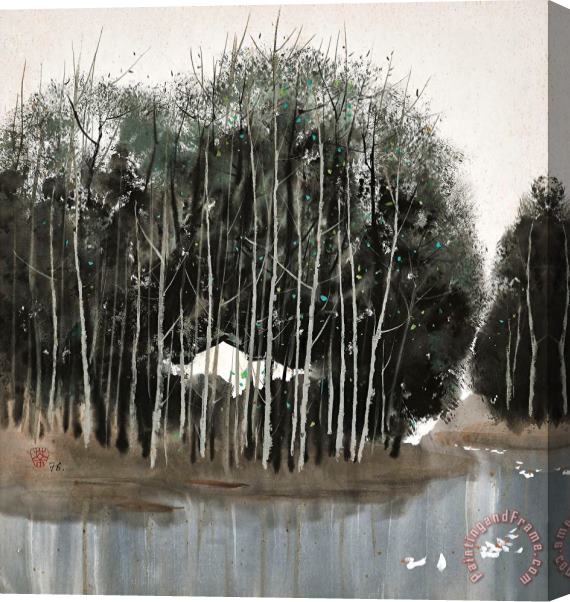 Wu Guanzhong Dahuo Spring, 1976 Stretched Canvas Painting / Canvas Art