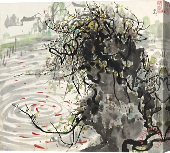 Wu Guanzhong Frolic Fish, 1979 Stretched Canvas Print / Canvas Art