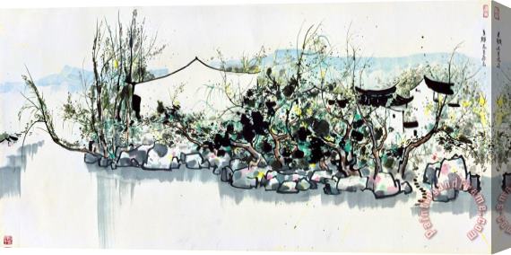 Wu Guanzhong Gardens of Jiangnan Stretched Canvas Print / Canvas Art