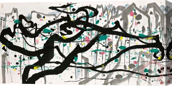 Wu Guanzhong Ghosts of Pine Trees Stretched Canvas Painting / Canvas Art