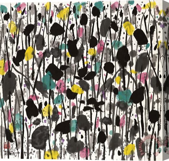 Wu Guanzhong Grass And Flowers, 1997 Stretched Canvas Painting / Canvas Art