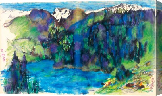 Wu Guanzhong Heavenly Lake in Xinjiang, 1981 Stretched Canvas Painting / Canvas Art