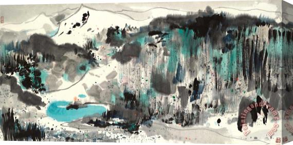 Wu Guanzhong Jade Pond Stretched Canvas Painting / Canvas Art