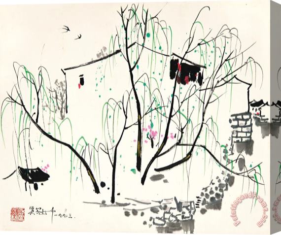 Wu Guanzhong Jiangnan Scenery, 1993 Stretched Canvas Painting / Canvas Art
