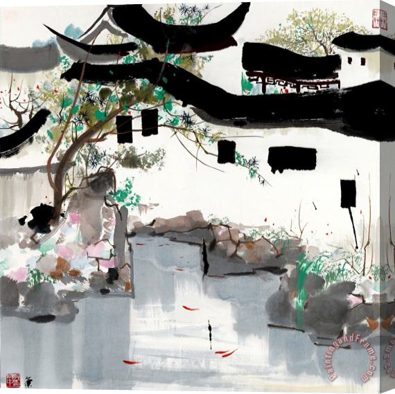 Wu Guanzhong Jiangnan Spring Stretched Canvas Print / Canvas Art