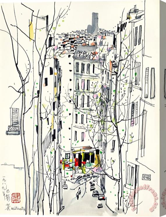 Wu Guanzhong Montmartre, 1989 Stretched Canvas Painting / Canvas Art
