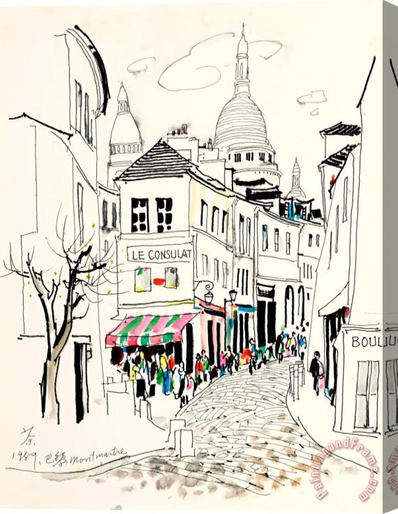 Wu Guanzhong Montmartre of Paris, 1989 Stretched Canvas Print / Canvas Art