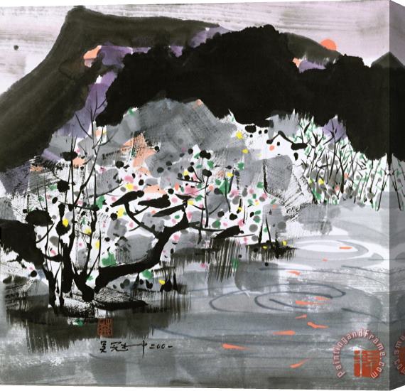 Wu Guanzhong Mountains at Sunset, 2001 Stretched Canvas Print / Canvas Art