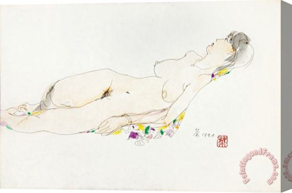 Wu Guanzhong Nude No.15, 1990 Stretched Canvas Painting / Canvas Art