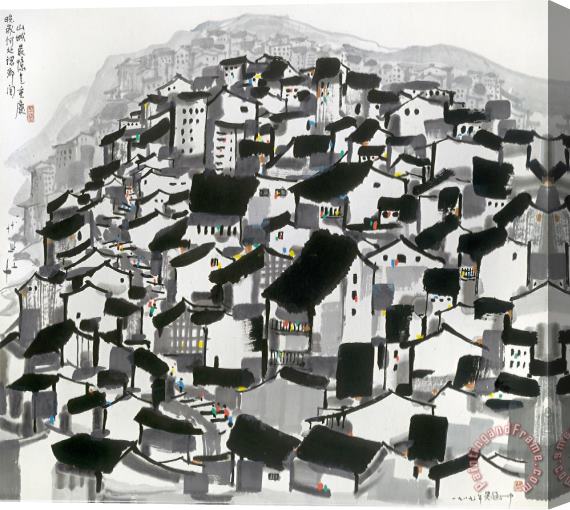 Wu Guanzhong Old City of Chongqing, 1989 Stretched Canvas Print / Canvas Art