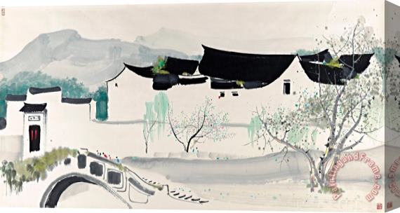 Wu Guanzhong One Fine Day Stretched Canvas Painting / Canvas Art