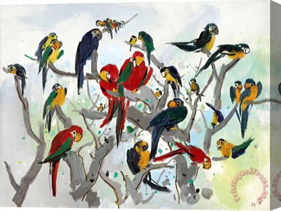 Wu Guanzhong Parrots (heaven of Parrots), 1994 Stretched Canvas Print / Canvas Art