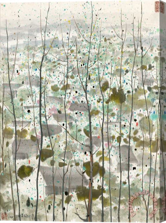 Wu Guanzhong Pine Forest Stretched Canvas Painting / Canvas Art