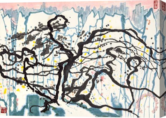 Wu Guanzhong Pines Stretched Canvas Painting / Canvas Art