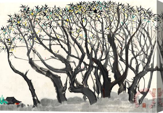 Wu Guanzhong Recluse Under The Mulberry Tree, 1978 Stretched Canvas Print / Canvas Art