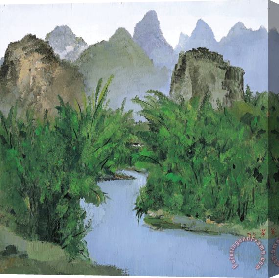 Wu Guanzhong Reeds by The Li River, 1977 Stretched Canvas Painting / Canvas Art