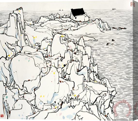 Wu Guanzhong Rocky Shore, 1980 Stretched Canvas Print / Canvas Art