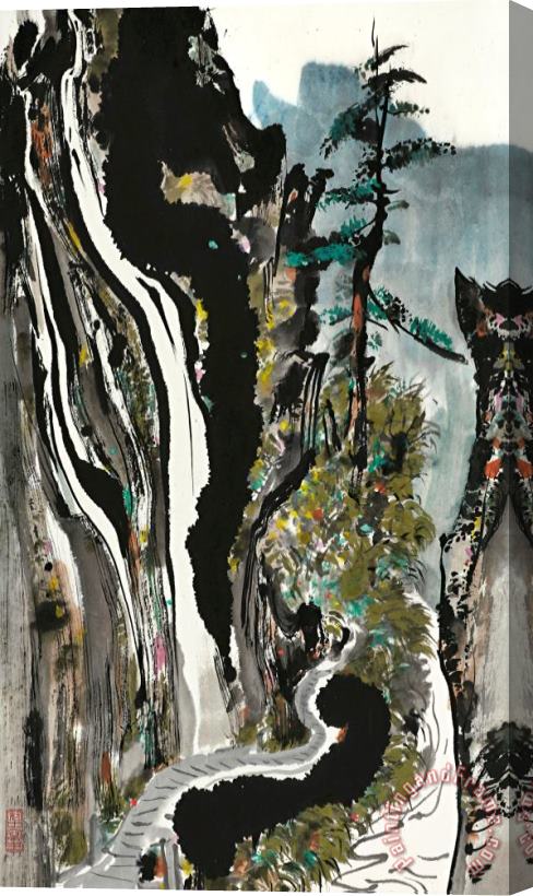 Wu Guanzhong Scenery of Muli County Stretched Canvas Painting / Canvas Art