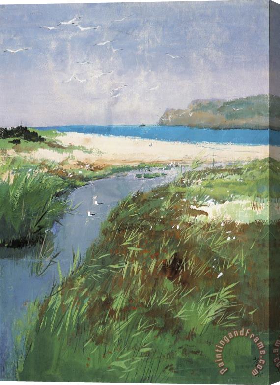 Wu Guanzhong Sea Gulls at The Seashore, 1976 Stretched Canvas Painting / Canvas Art