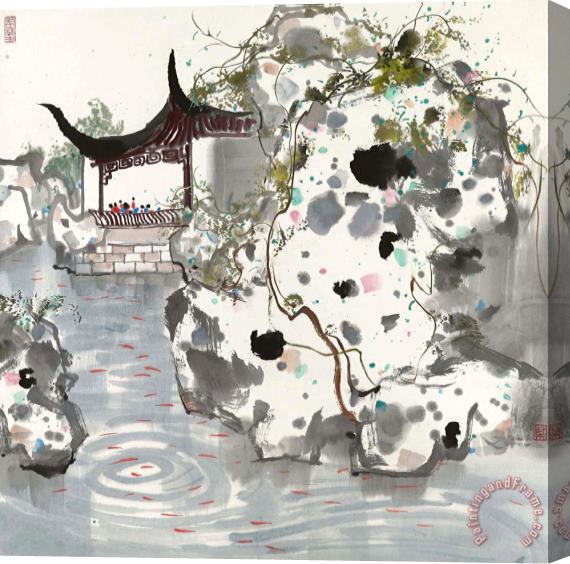 Wu Guanzhong Suzhou Pavilion Stretched Canvas Print / Canvas Art