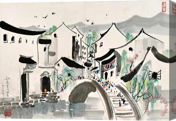 Wu Guanzhong Suzhou Scenery Stretched Canvas Print / Canvas Art