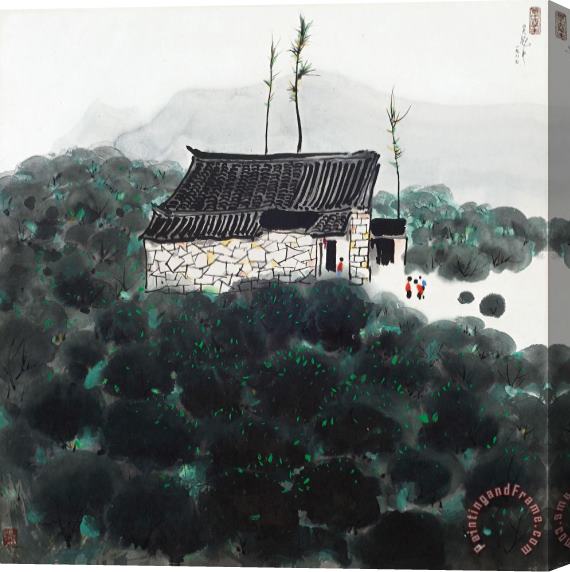 Wu Guanzhong Tea Farm Stretched Canvas Painting / Canvas Art
