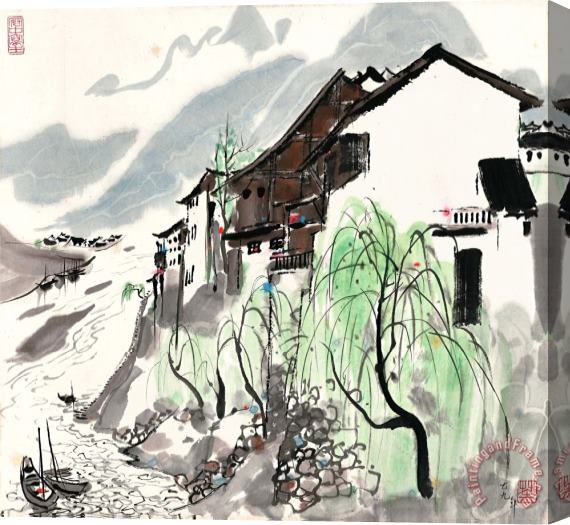 Wu Guanzhong The Dazhu River of Sichuan, 1979 Stretched Canvas Painting / Canvas Art
