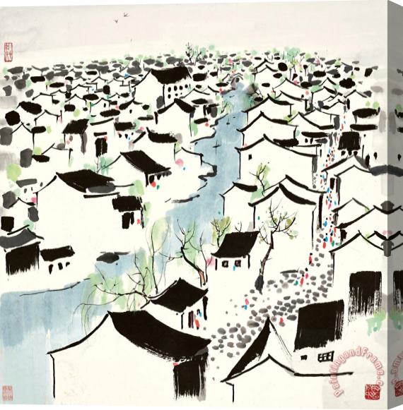 Wu Guanzhong The Hometown of Lu Xun 魯迅故鄉 Stretched Canvas Painting / Canvas Art