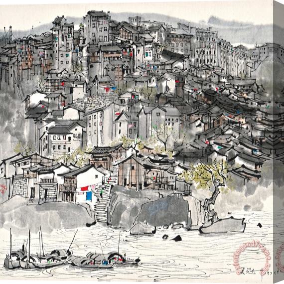 Wu Guanzhong The Mountain City of Chongqing, 1979 Stretched Canvas Painting / Canvas Art