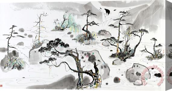 Wu Guanzhong The Sea of Potted Landscapes, 1986 Stretched Canvas Print / Canvas Art