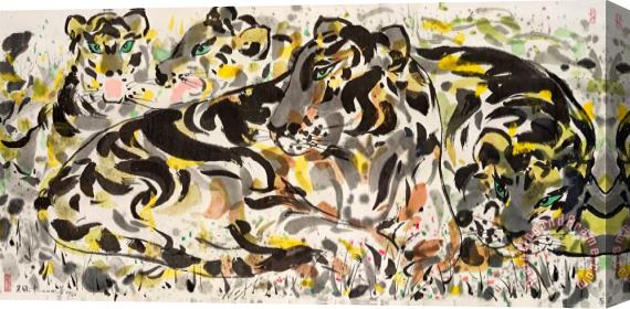 Wu Guanzhong Tiger, 1994 Stretched Canvas Painting / Canvas Art