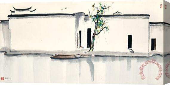 Wu Guanzhong Two Swallows Stretched Canvas Print / Canvas Art