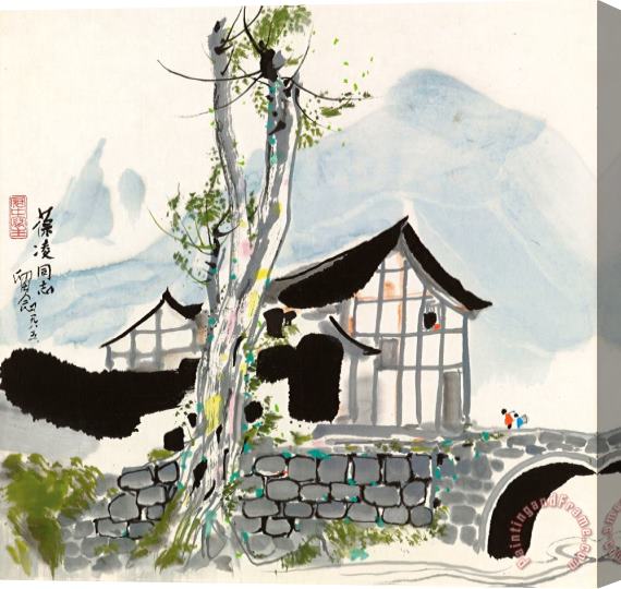 Wu Guanzhong Village Stretched Canvas Painting / Canvas Art