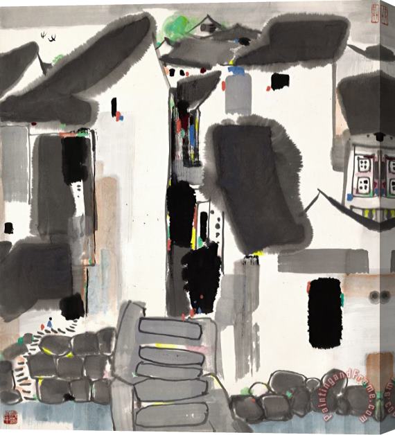 Wu Guanzhong Village Scenery, 1983 Stretched Canvas Print / Canvas Art