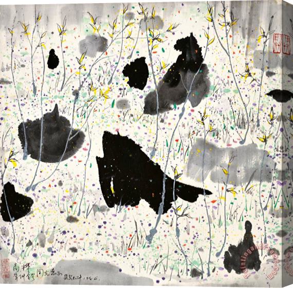 Wu Guanzhong Vitality in Spring Blossoms, 1986 Stretched Canvas Painting / Canvas Art