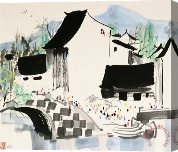 Wu Guanzhong Water Village, 1986 Stretched Canvas Print / Canvas Art