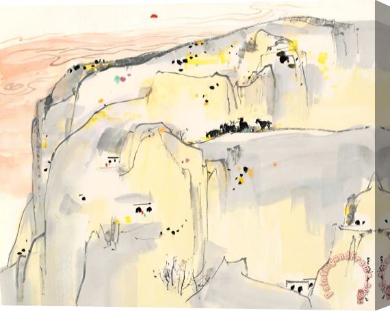 Wu Guanzhong Where The Yellow River Meets The Sky, 1989 Stretched Canvas Print / Canvas Art