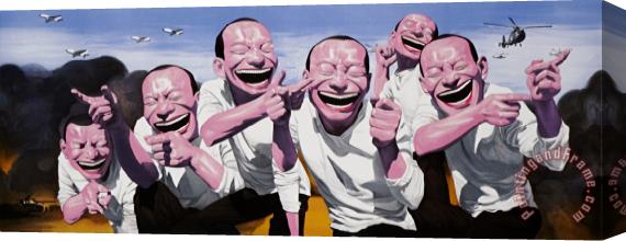 Yue Minjun Fighting, 2009 Stretched Canvas Painting / Canvas Art